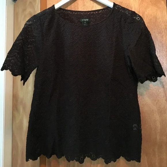 𝅺⛱jcrew lace top with flutter sleeves - Picture 1 of 5